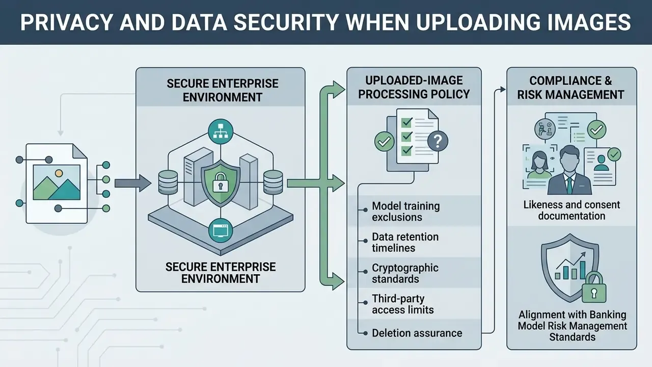 Visual guide linking enterprise image processing to policy compliance and risk management standards