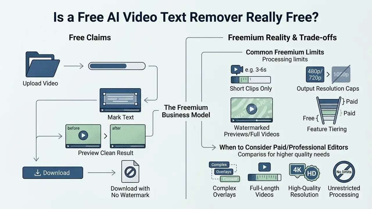 Comparison chart showing the workflow of AI tools versus the limitations of freemium business models