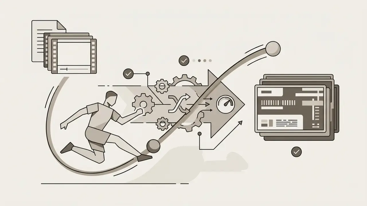 Sports action clip processed by AI software to increase resolution and frame rate for fluid movement