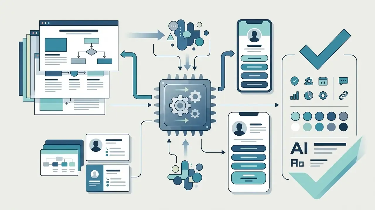 Central processor unit transforming business documents and contact cards into mobile profiles and brand kits