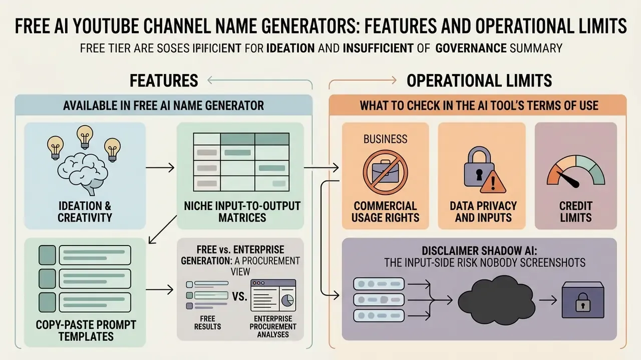 Comparison infographic showing features of free tools versus operational risks and usage limitations