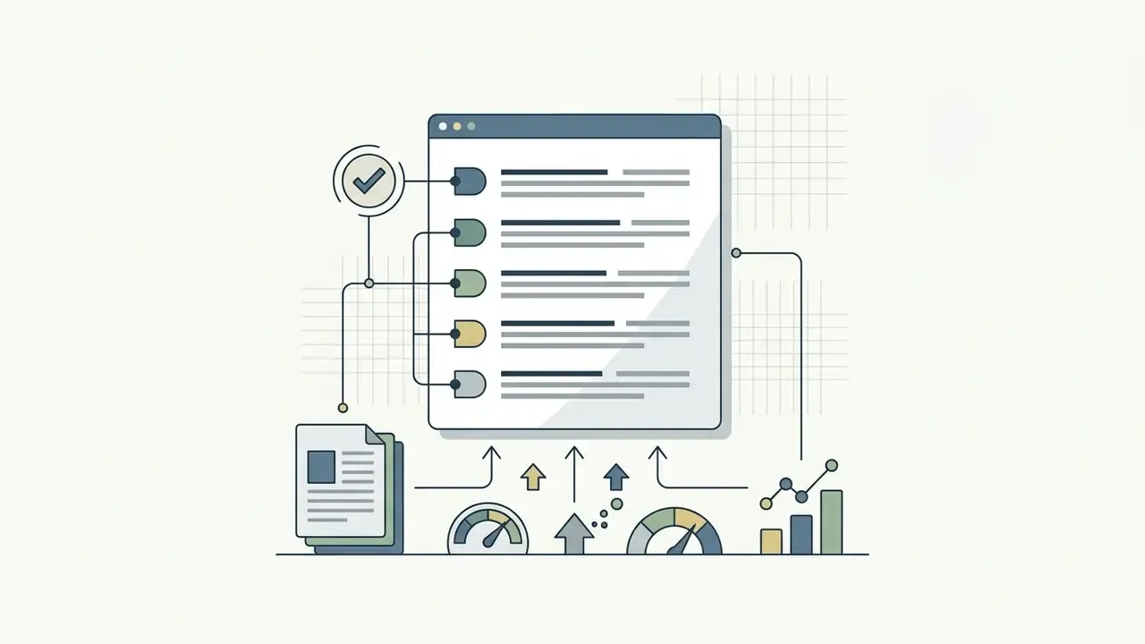 Document and data inputs feeding into a list interface for a video summary generator free tool