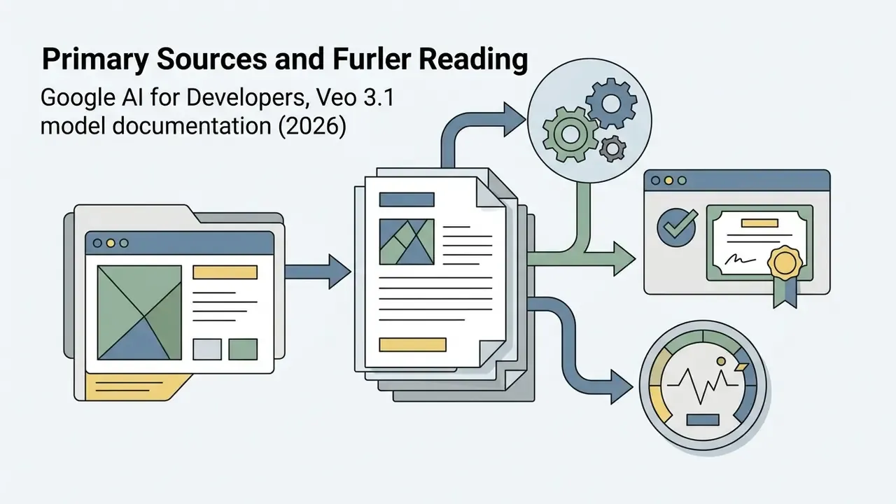 Folder icon feeding digital documents into a gear system, a certificate panel, and a data gauge