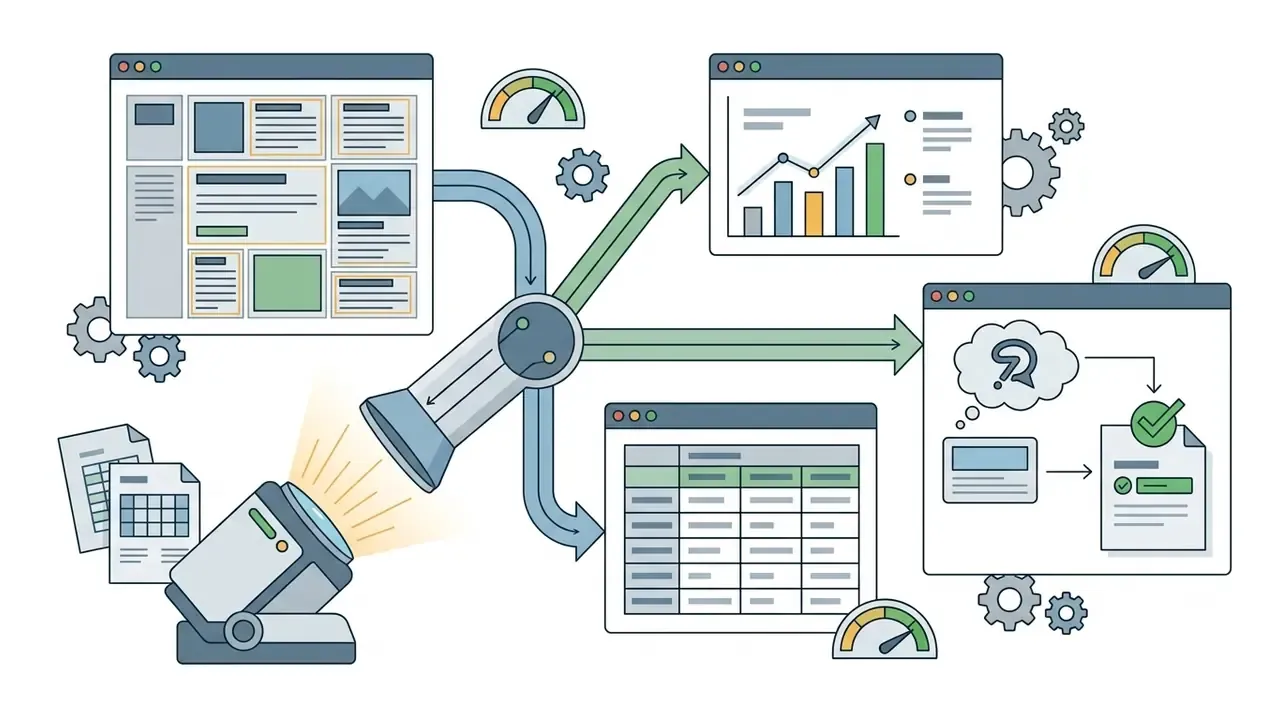Spotlight scanning documents to extract data into charts, tables, and visual question answering workflows
