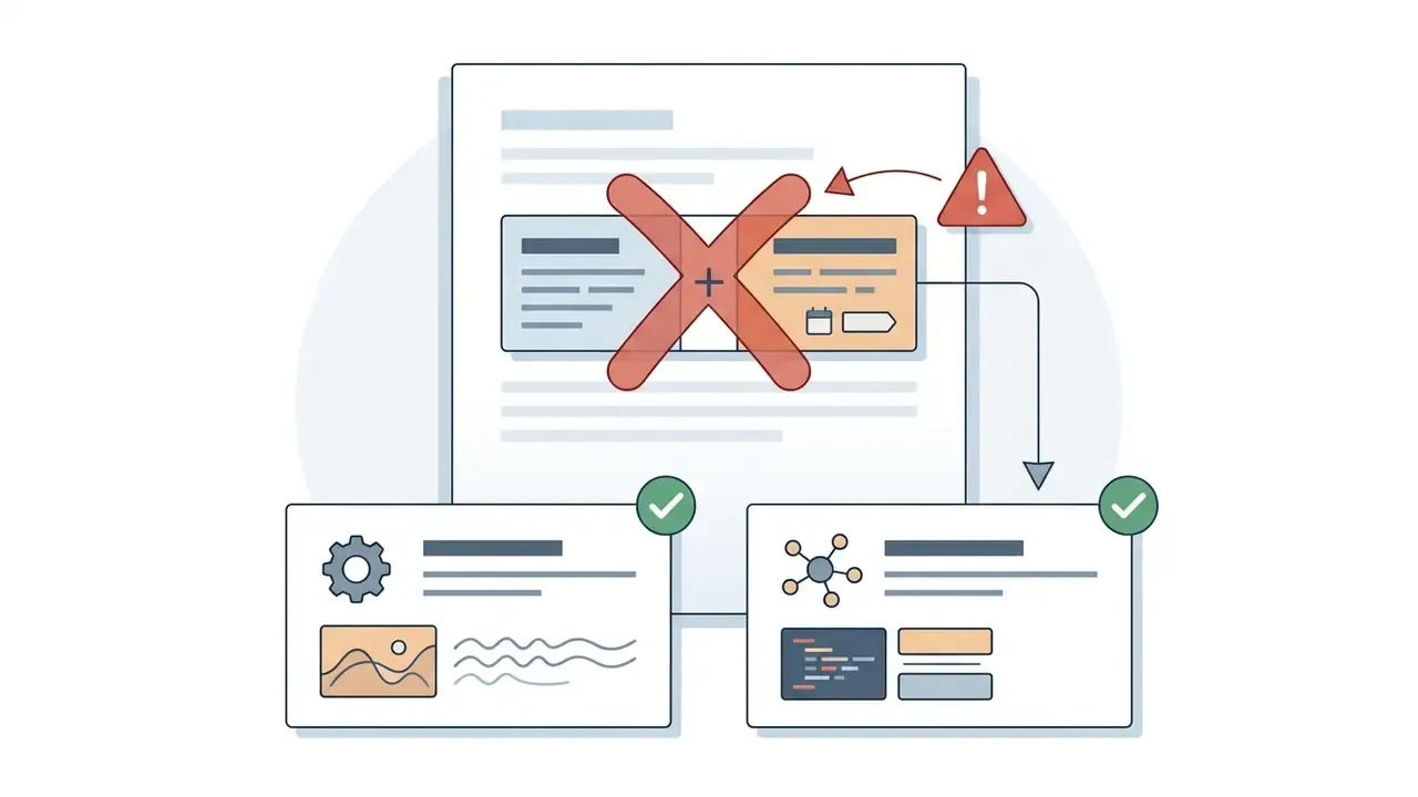 Document with a rejected citation block pointing toward two approved technical system modules