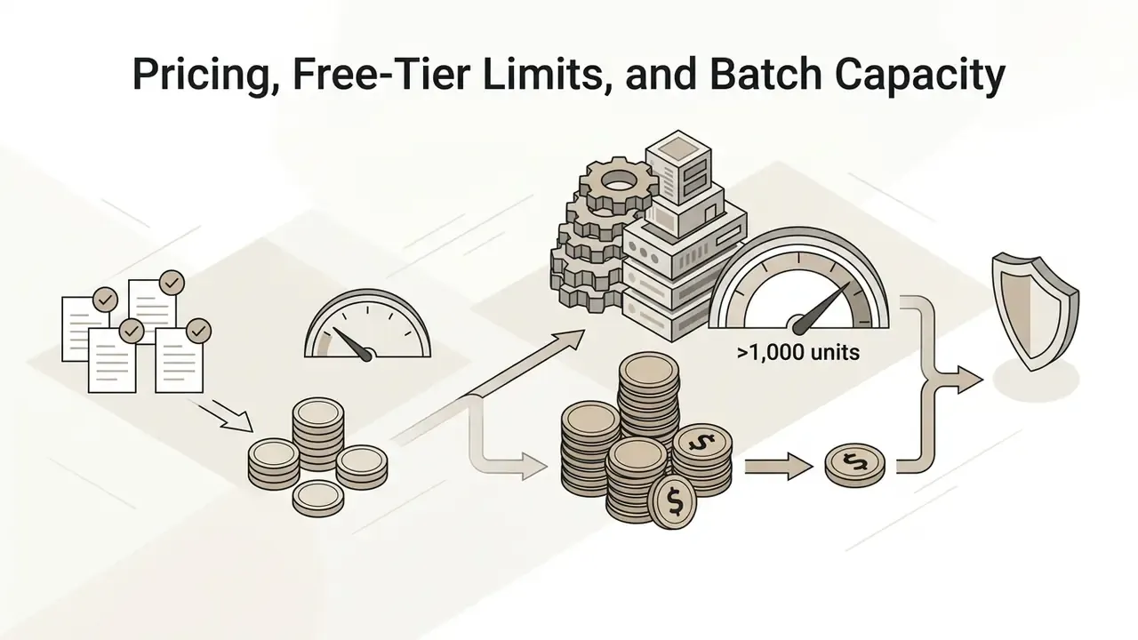 Documents and coins moving through a system of gears, speedometers, and stacks of currency toward a shield