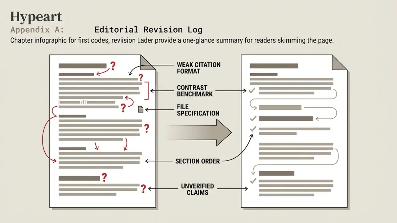 Comparison of a document with revision markers and an improved version with checkmarks