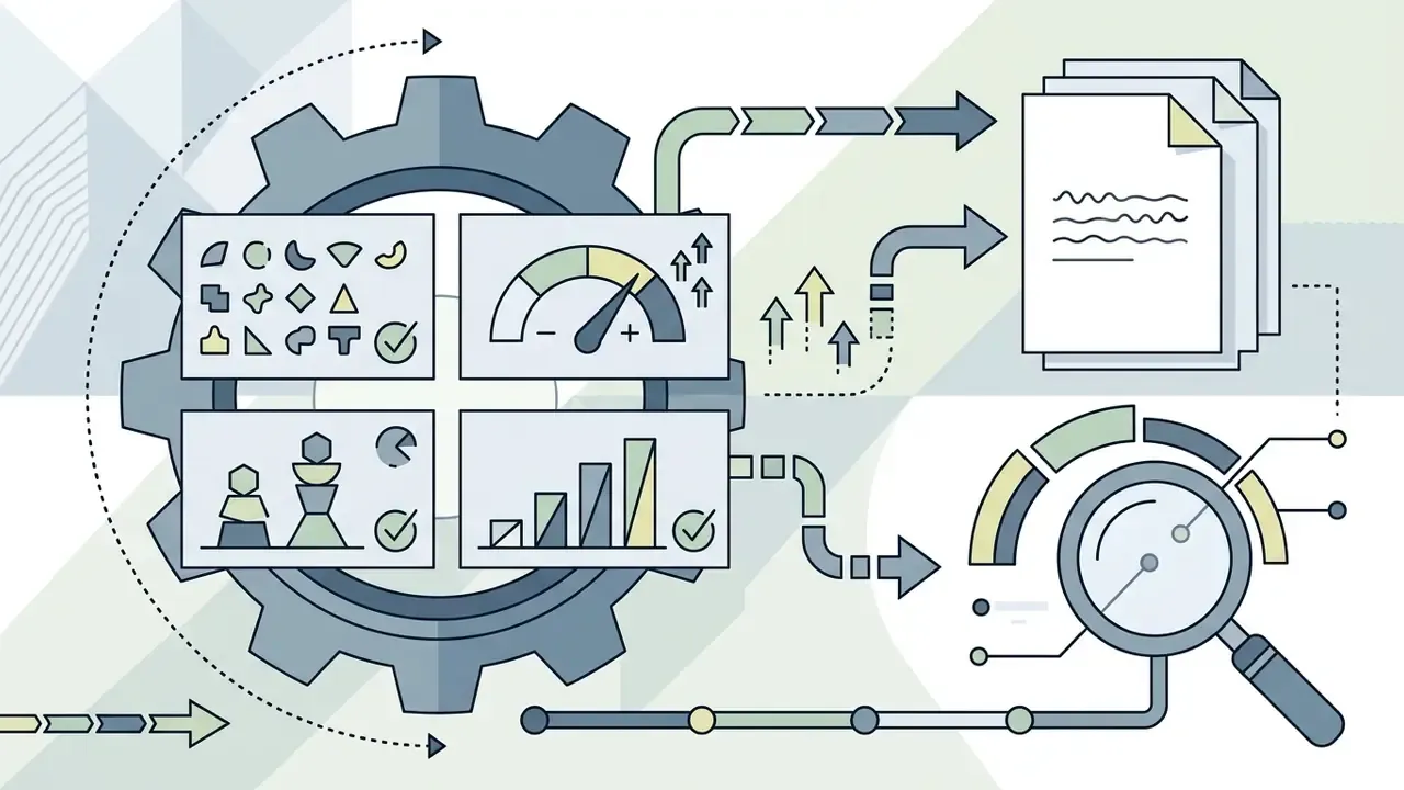 Gear system processing prompt data into documents and analysis via a magnifying glass