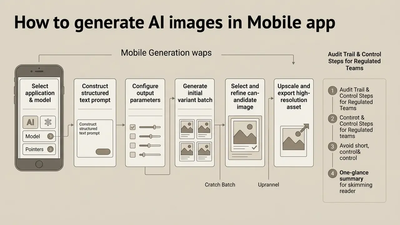 Linear workflow diagram showing sequential steps for creating digital visuals on a smartphone