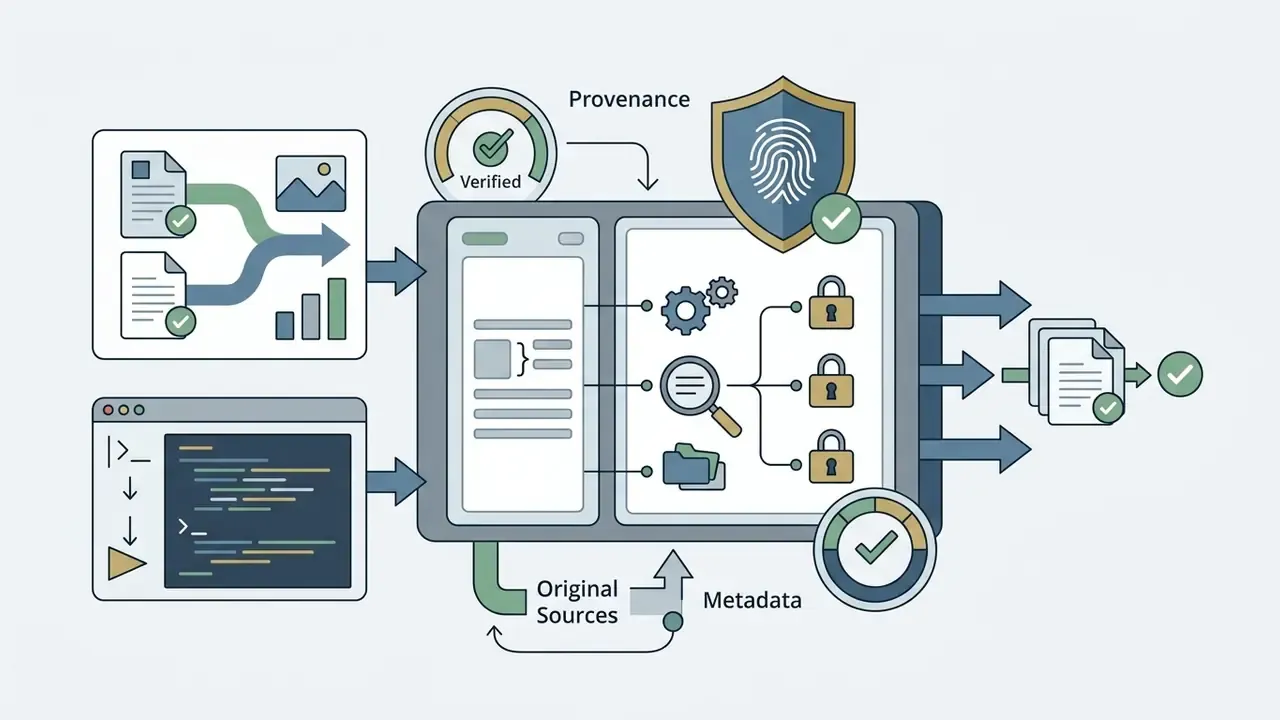 Data processing pipeline showing source files and code being archived and secured for Luma Dream Machine