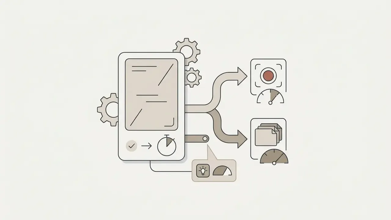 Mobile device processing video content into recording and file storage options with speed indicators