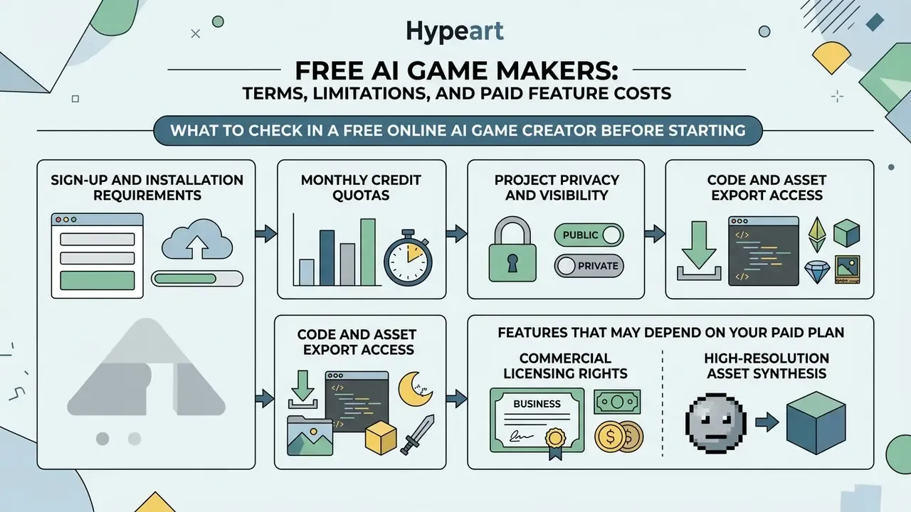 Infographic outlining key considerations for software platforms including quotas, privacy, and licensing