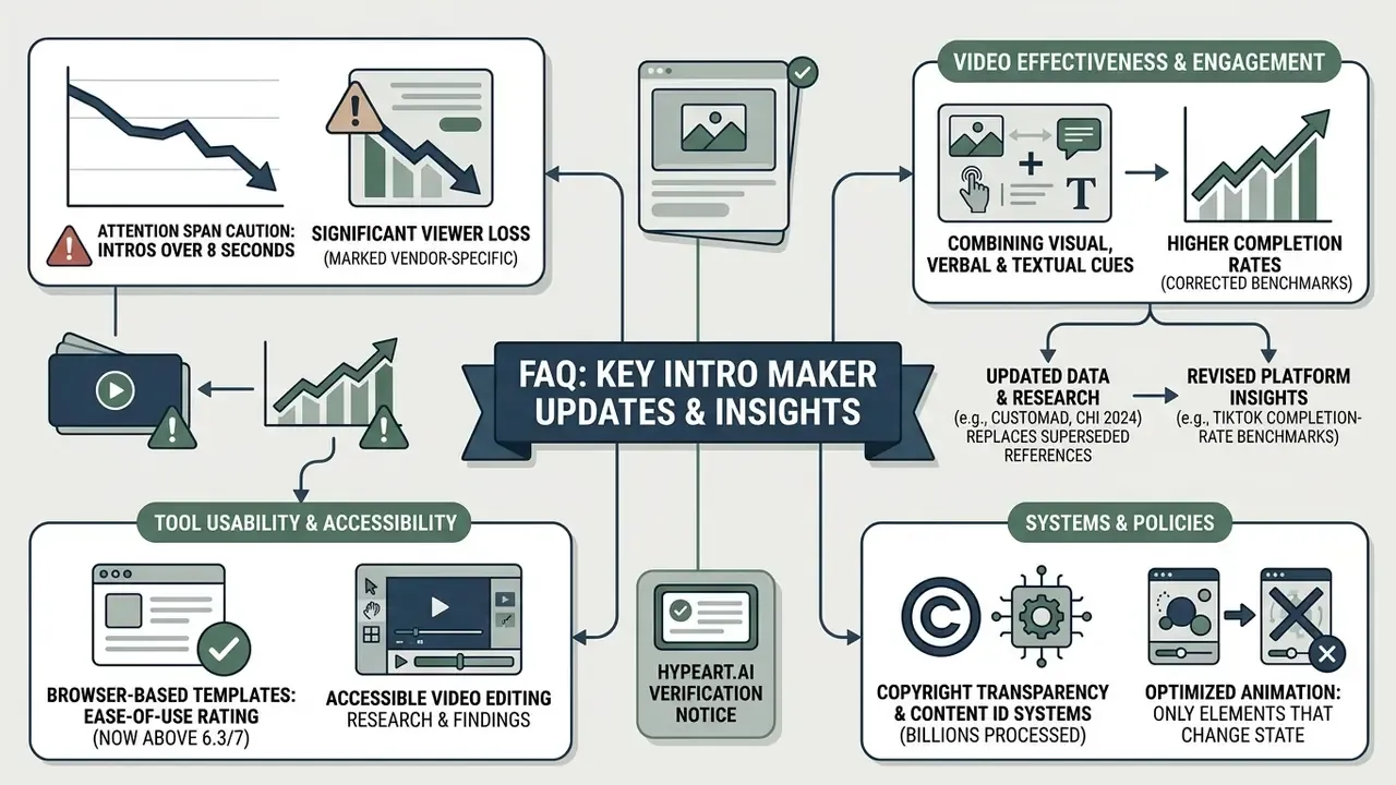 Centralized infographic detailing updated research findings and performance metrics for video production