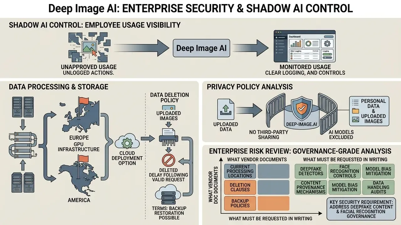 Diagram showing data processing infrastructure, privacy policies, and enterprise risk management workflows