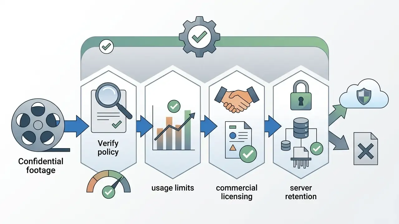 Four-step process for reviewing compliance requirements before processing confidential video footage
