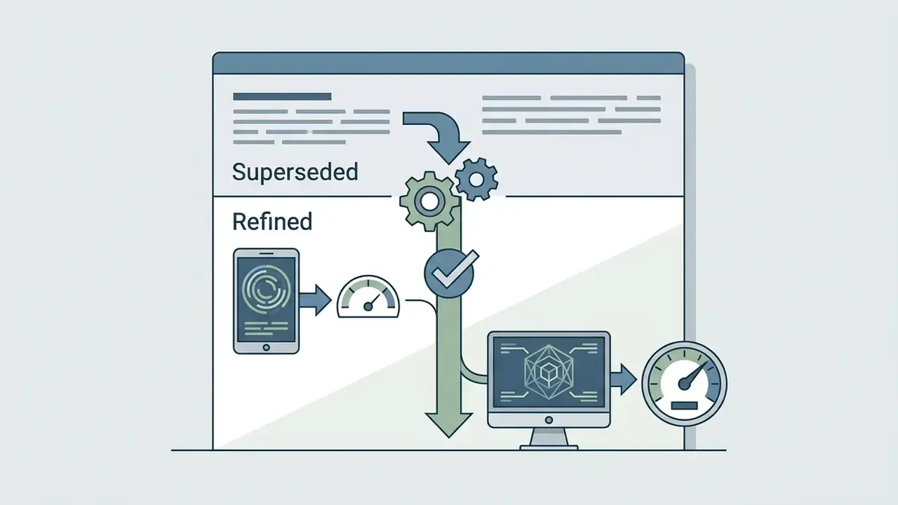Document showing a transition from superseded to refined mobile and desktop video editing workflows