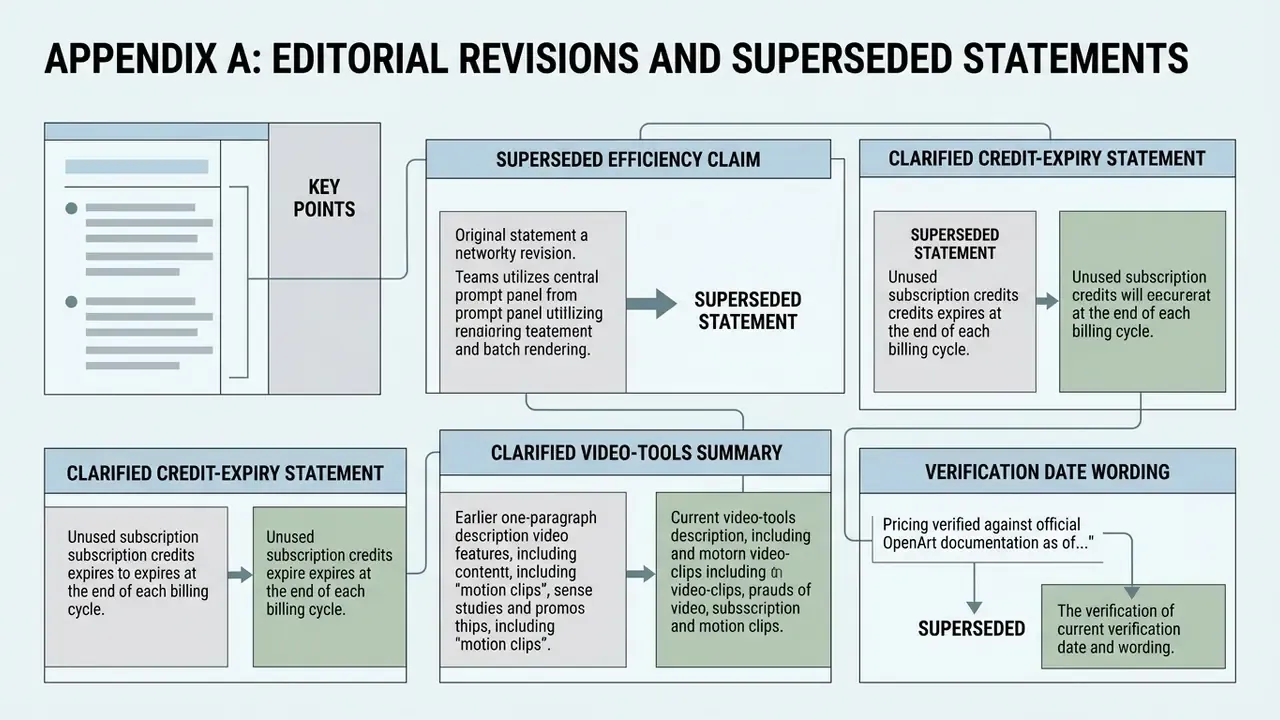 Block diagram comparing original superseded statements with updated editorial revisions and clarifications