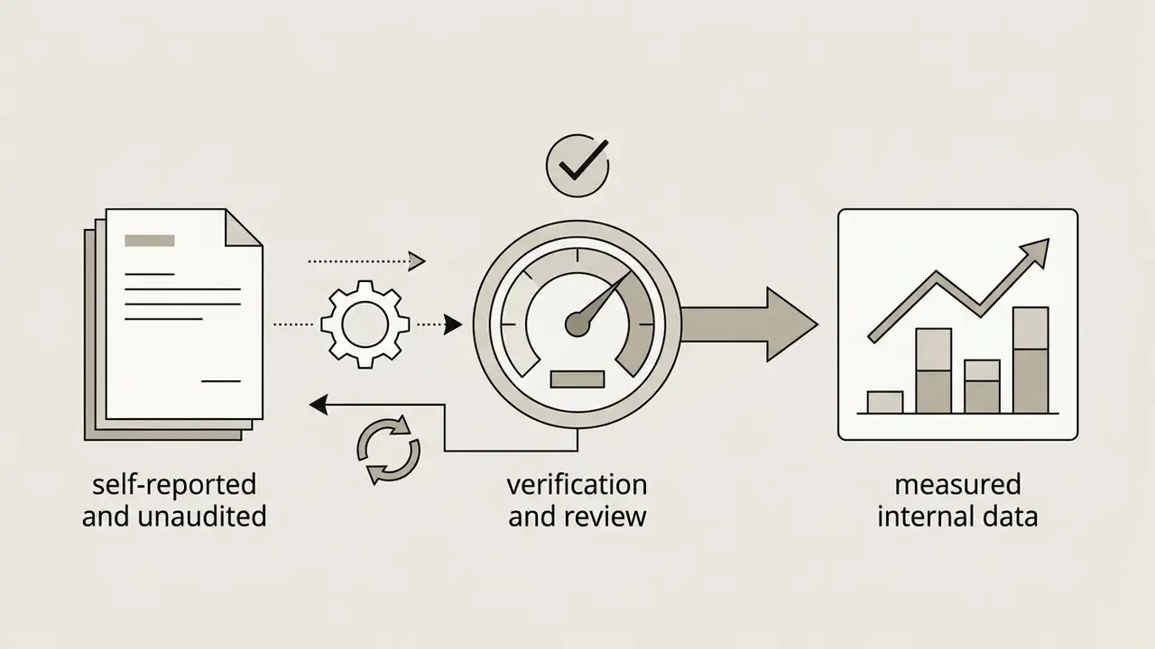 Document input processed through a gauge for verification leading to a chart of measured internal data