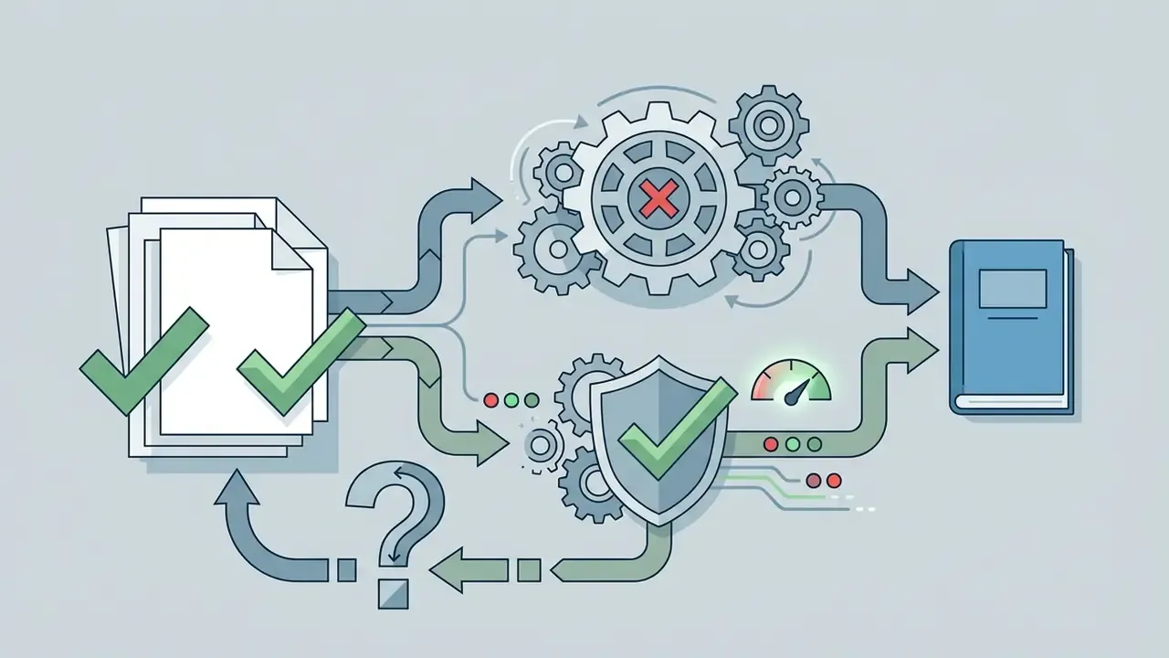 Documents flowing into either a blocked gear assembly or a secured process to create a finished book