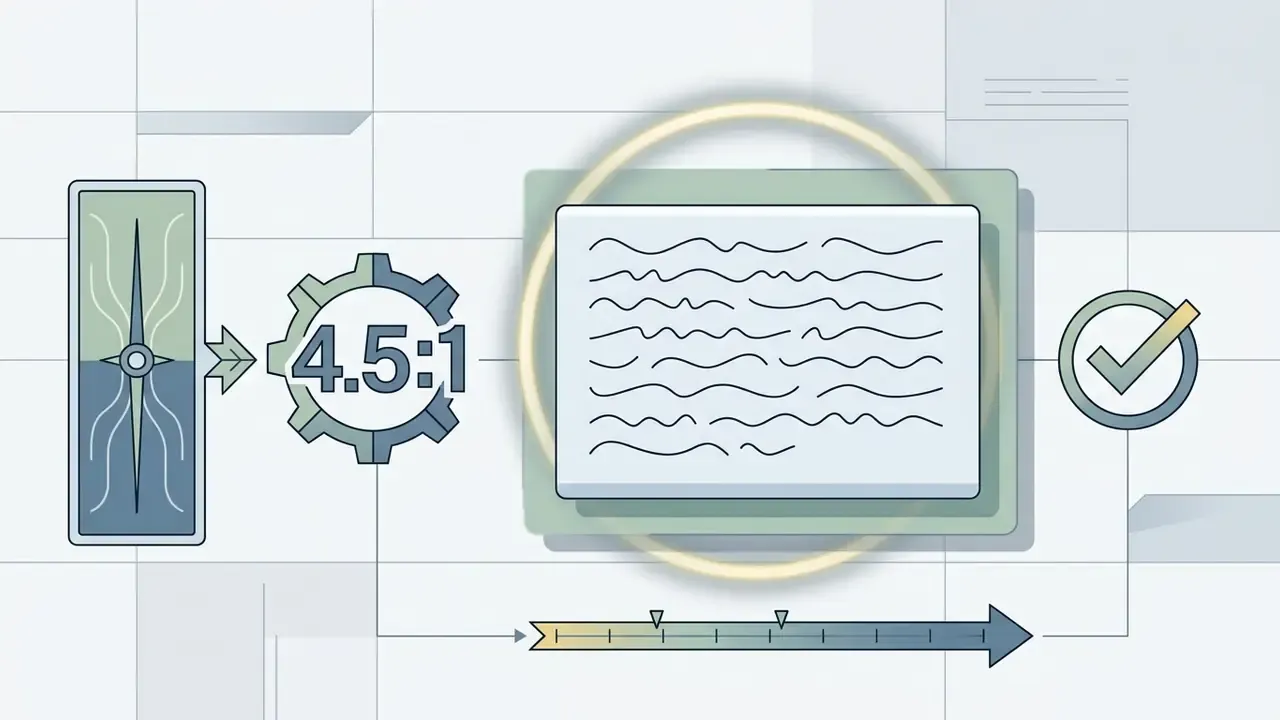 Gear icon processing text contrast ratio to ensure readability against a background