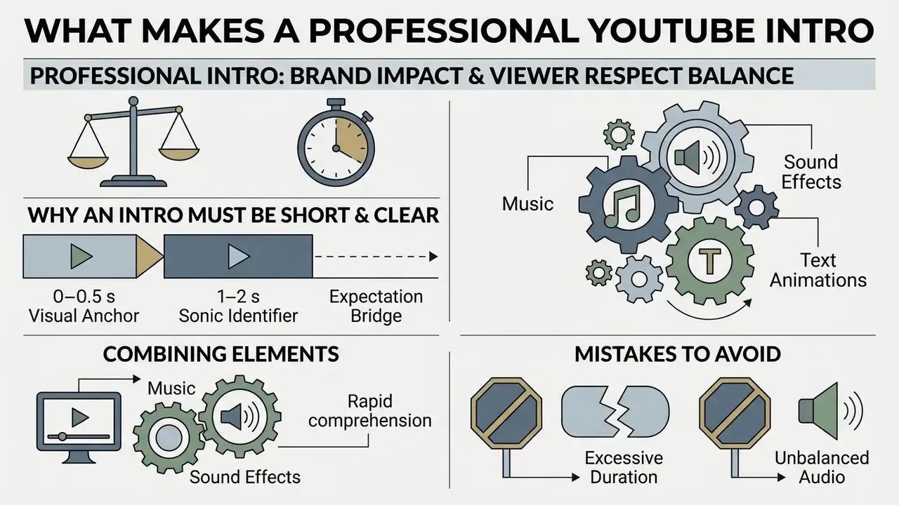 Layout showing timing requirements, element integration, and common pitfalls for video openers