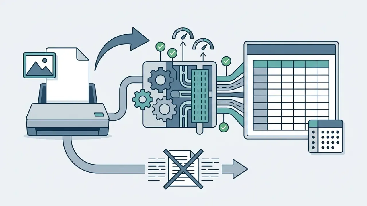 Processor converting document images into structured spreadsheet data while bypassing plain text output