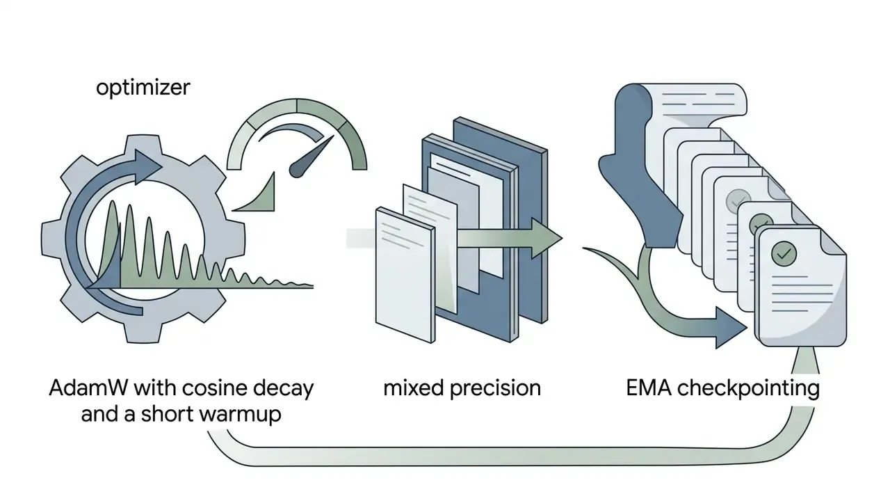 Gear with a wave graph and gauge, document layers, and a sequence of checked documents in a loop