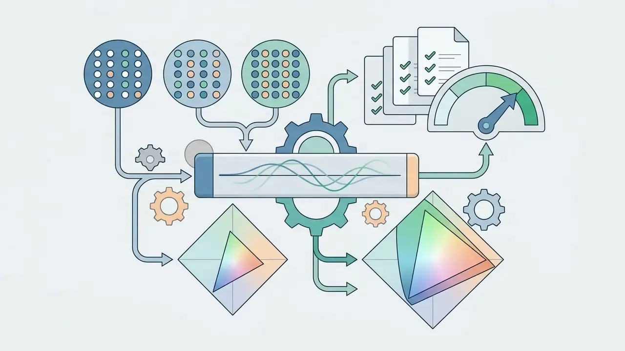 Flowchart showing chroma subsampling patterns, signal processing, and color gamut mapping for video