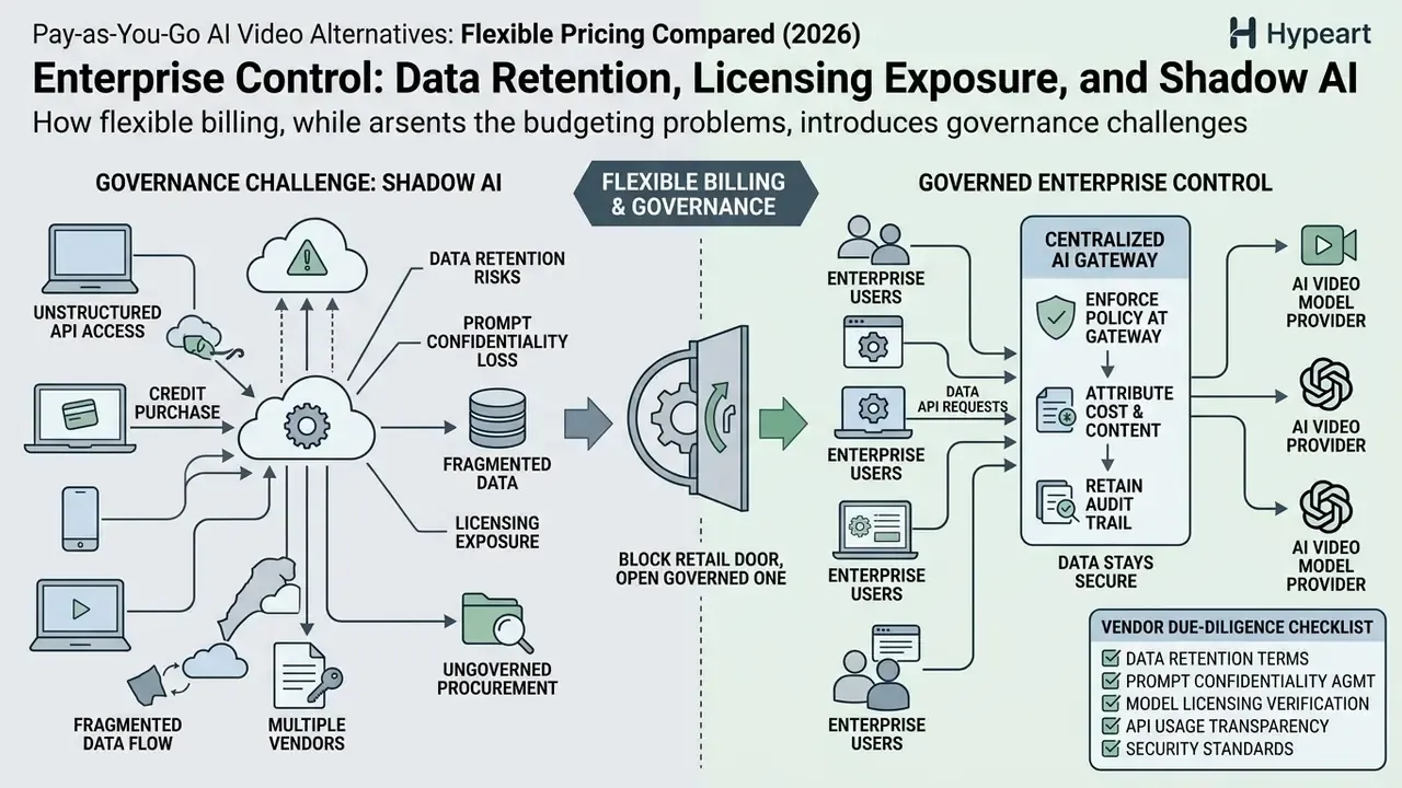 Diagram showing the shift from fragmented Shadow AI access to a centralized gateway for enterprise control