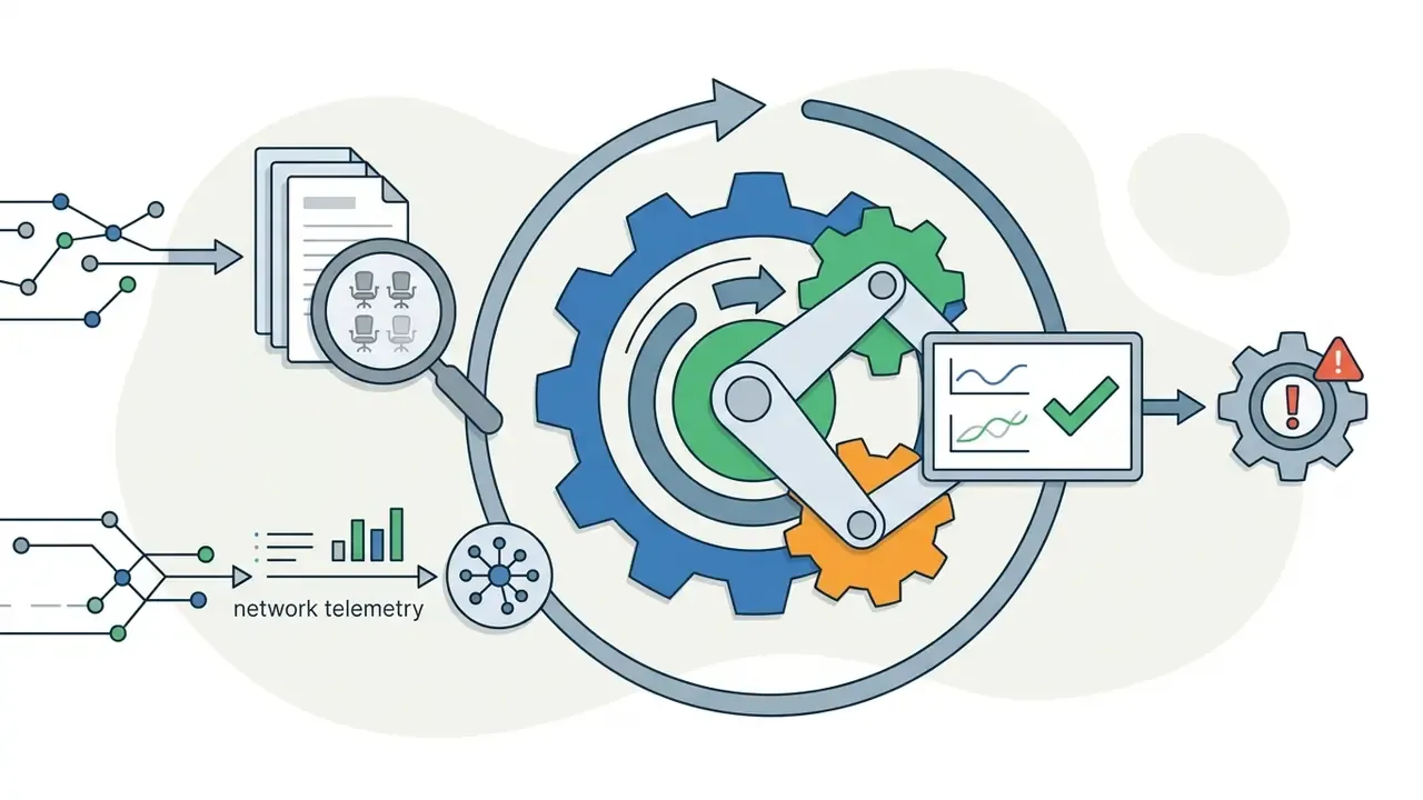 Network data and expense reports feeding into a gear system that flags unsanctioned software subscriptions