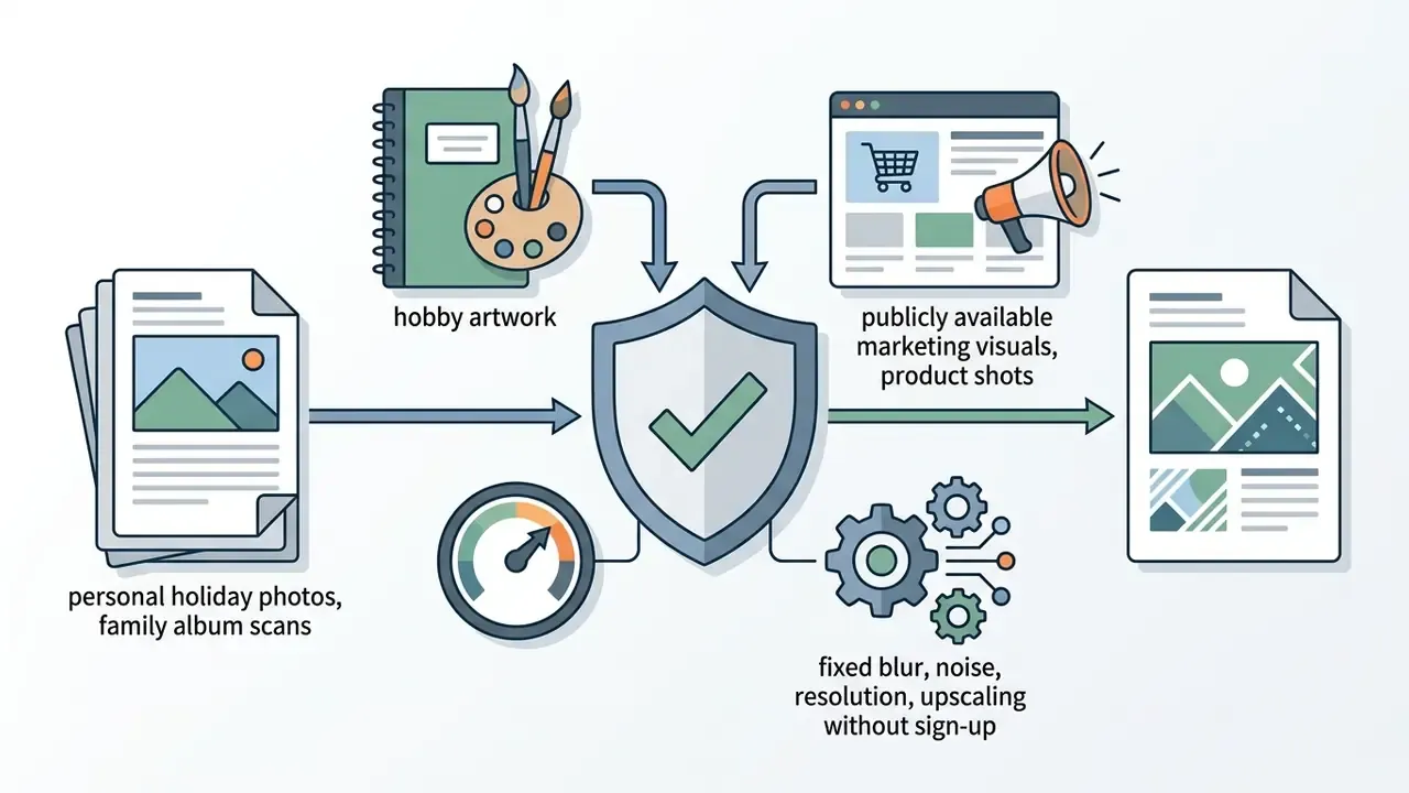 Icons of safe files flowing into a shield emblem to represent secure processing of non-sensitive images