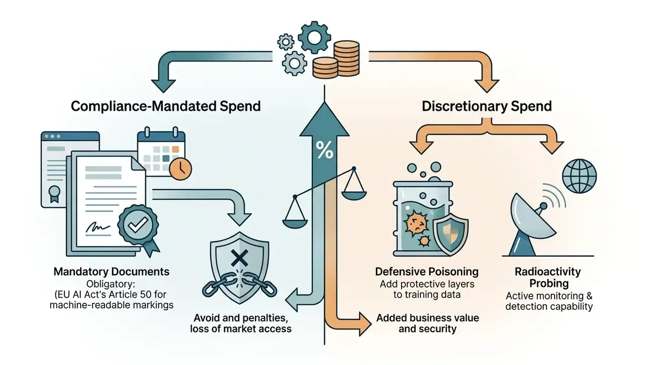 Split path comparing mandatory compliance costs against discretionary investment in security measures
