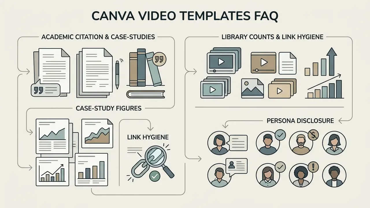 Summary of academic citation, case-study figures, link hygiene, library counts, and persona disclosure