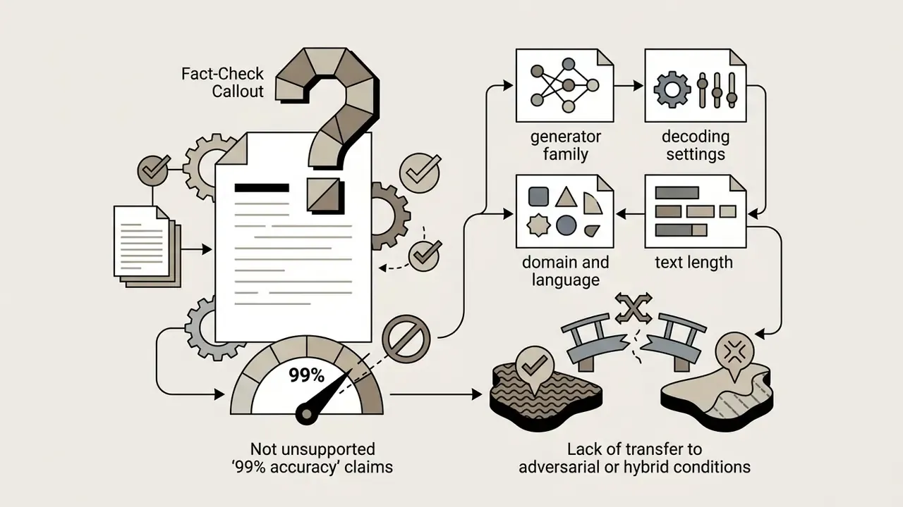 Question mark over a document and gauge showing how variable factors limit accuracy claims