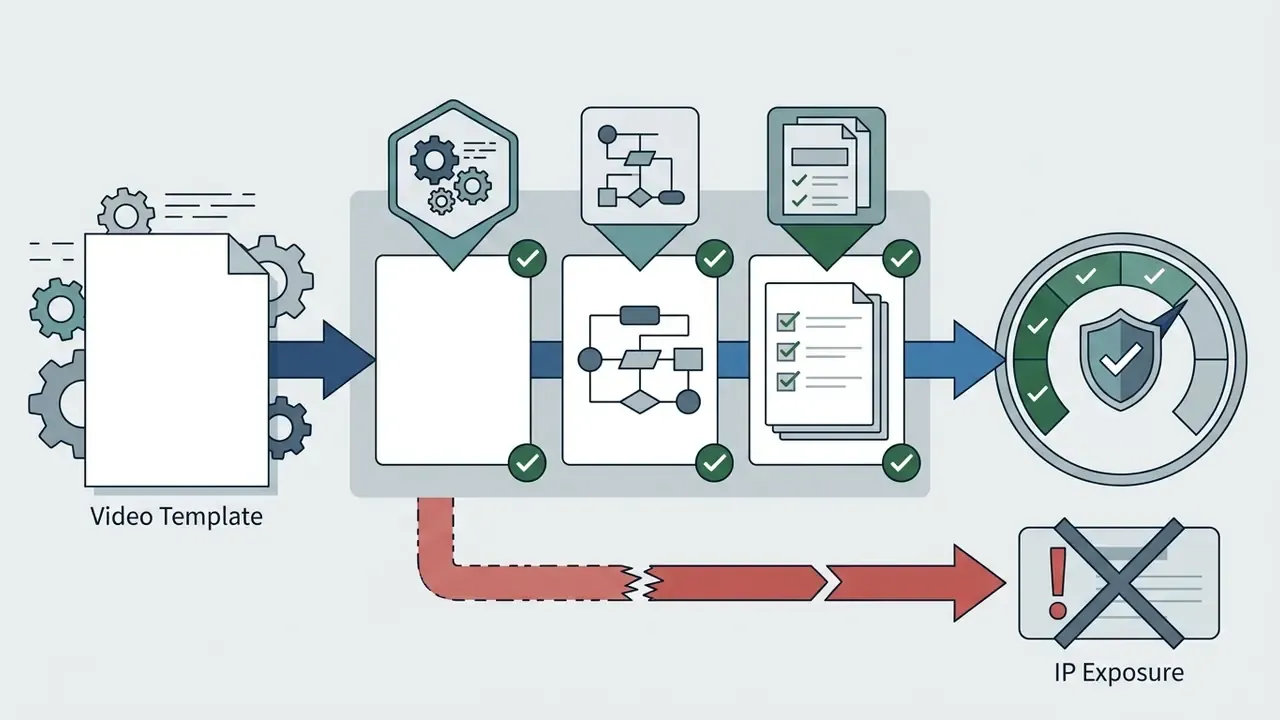 Document processing pipeline filtering assets into verified status or IP exposure risks