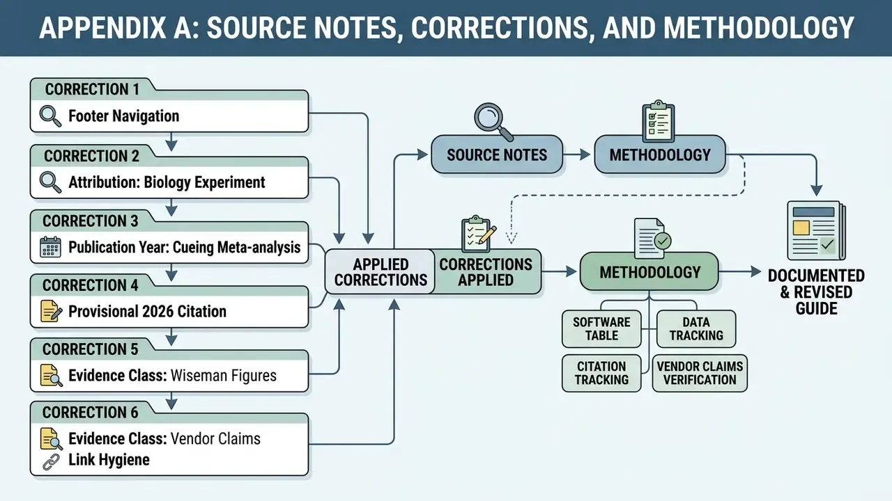 Diagram showing the workflow for applying corrections and documenting methodology in a revised guide