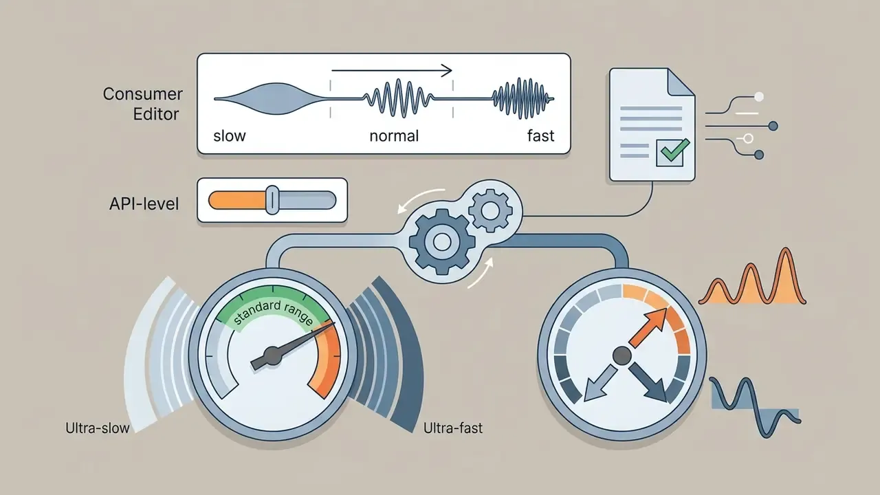 Gauges and gears illustrating the difference between consumer and API-level speech rate controls