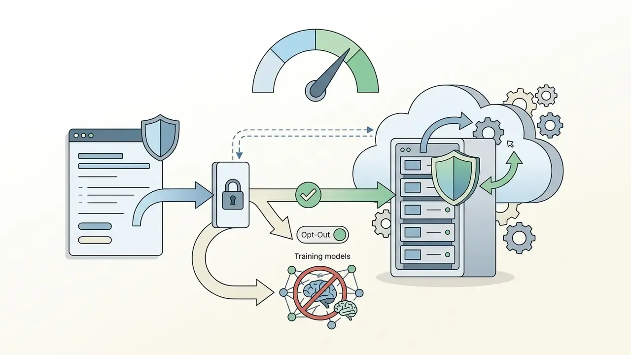 Data flow diagram illustrating a user opt-out mechanism to prevent cloud server model training
