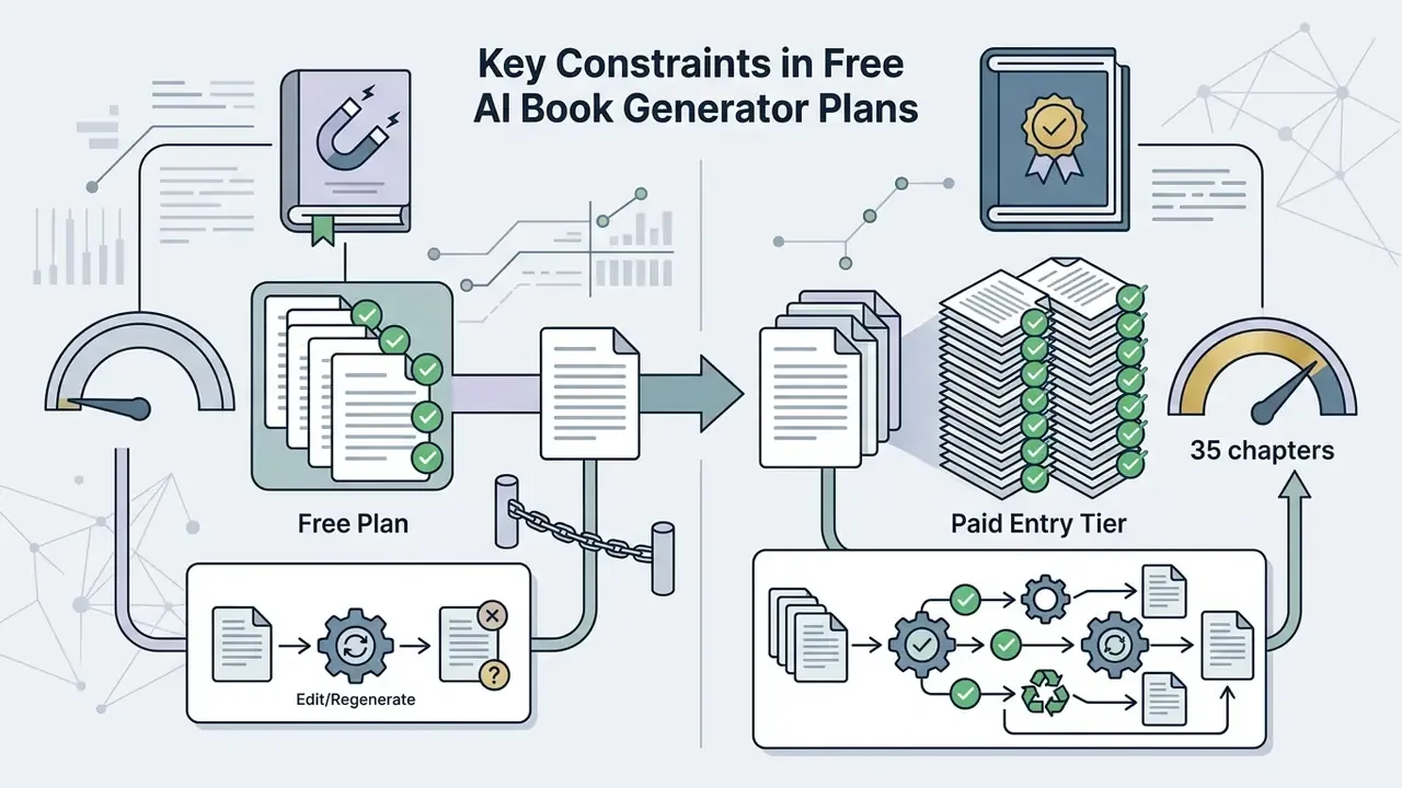 Comparison of document production capacity between free and paid tiers with regeneration workflows
