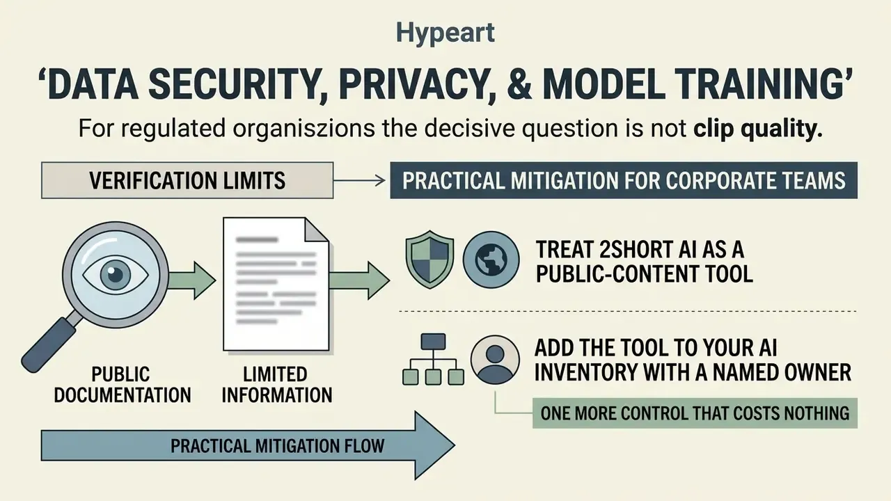 Diagram showing steps to mitigate corporate risks by treating public tools as open content