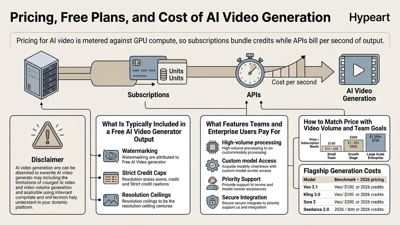 Conceptual diagram illustrating how GPU compute costs translate into AI video generation pricing models