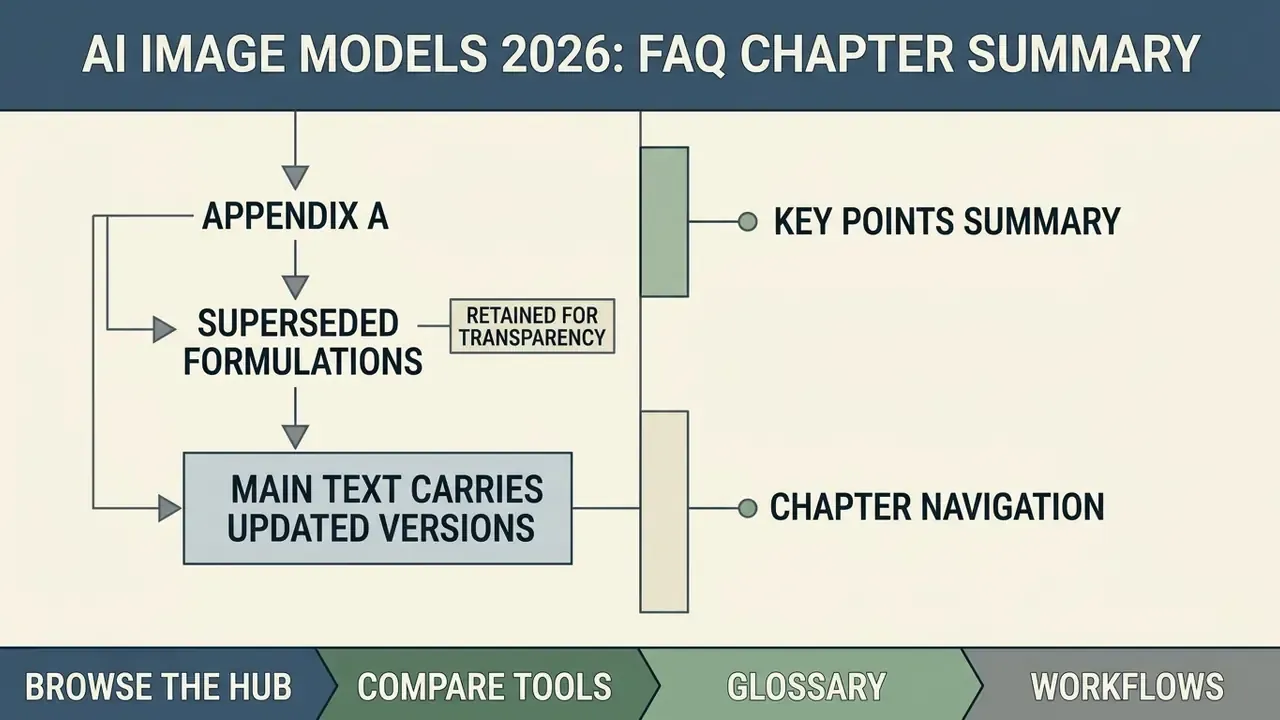 Flowchart showing navigation links and the relationship between superseded formulations and main text