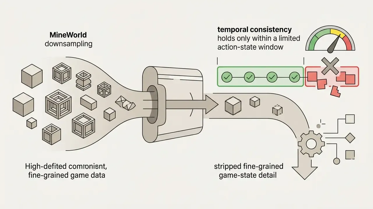 Blocks passing through a funnel to show data loss and limited consistency in game modeling