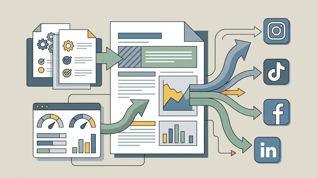 Data analysis report processing competitor insights into social media content for various platforms