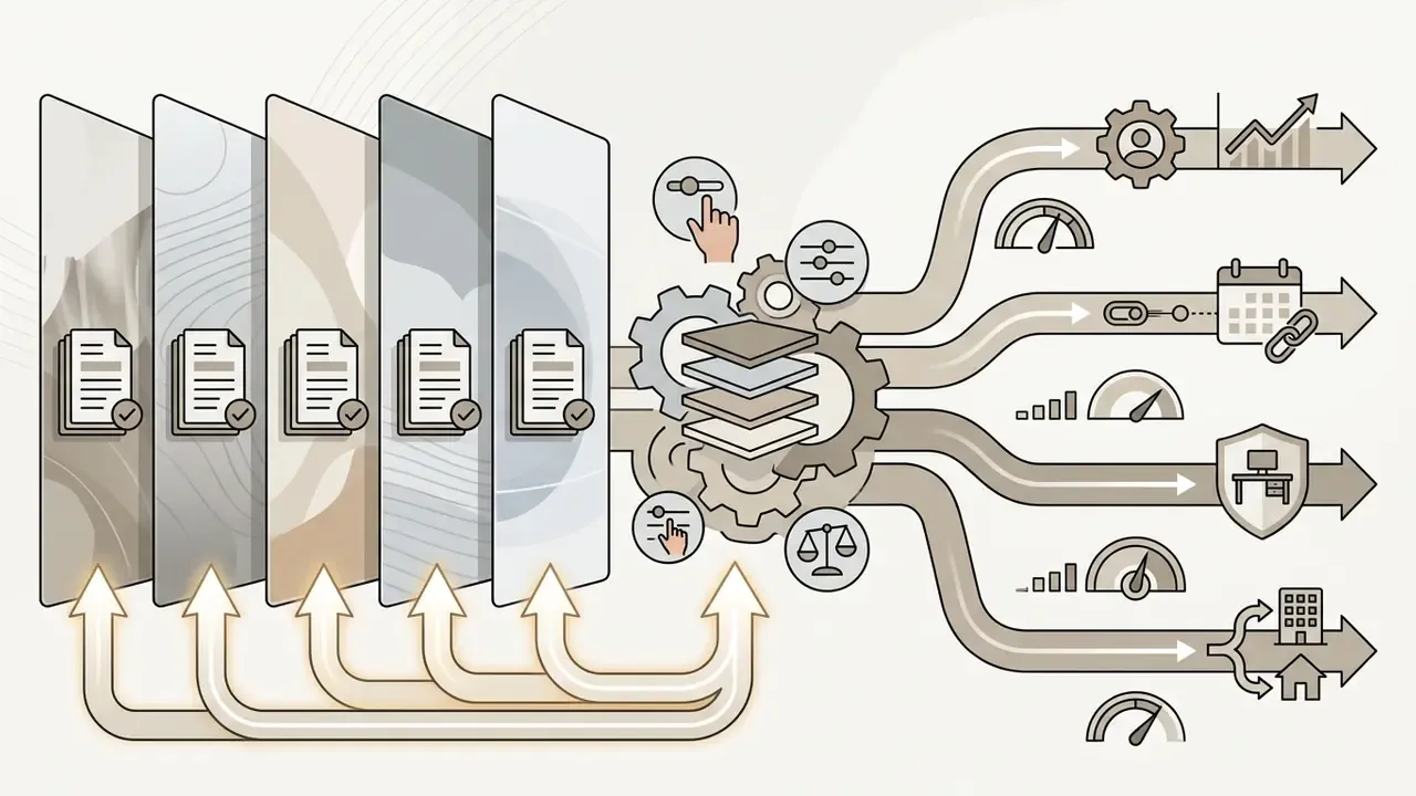 Documents flowing into a central gear processor to distribute remote photo editor job opportunities