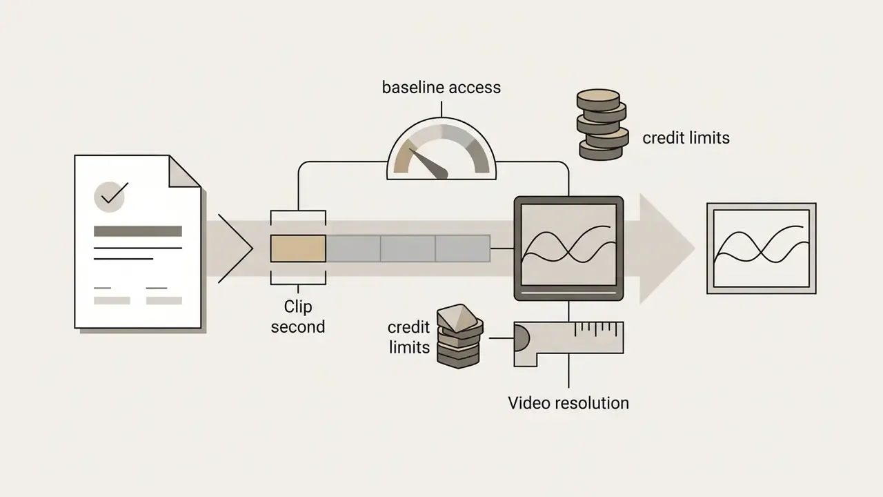 Visual representation of OpenAI Sora 2 subscription factors including clip duration and resolution limits