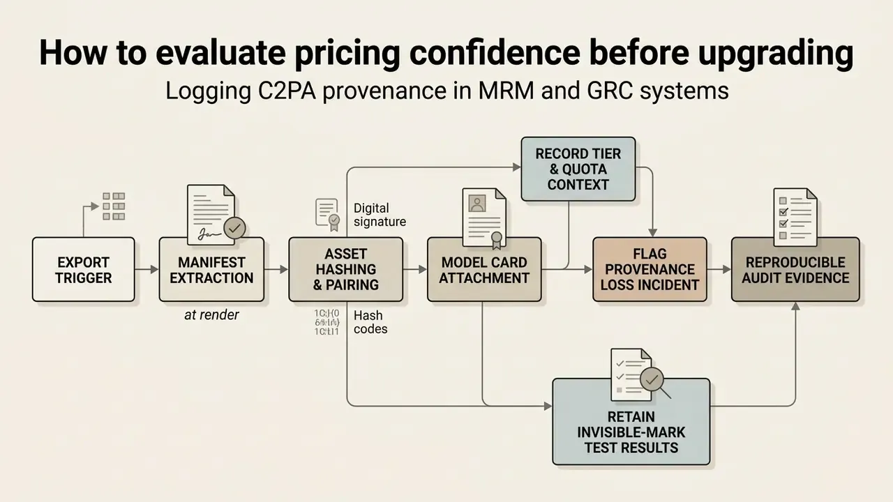 Step-by-step diagram showing how to log C2PA provenance data during the AI export process