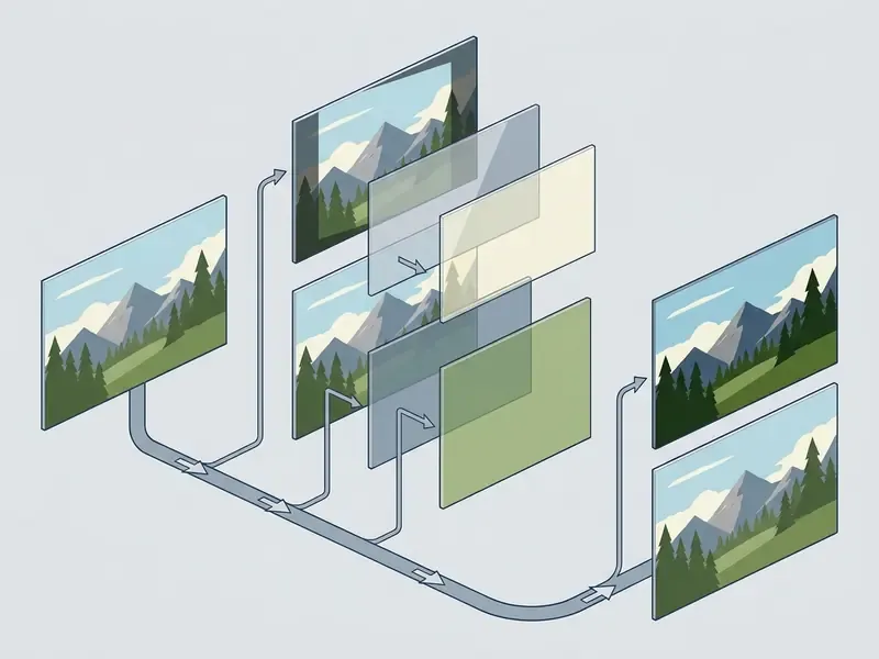 Schematic showing an original image file maintained while separate edit layers are applied to create a final version