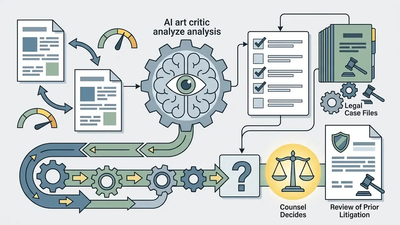 Gear mechanism processing documents into legal case files and litigation reviews for decision making