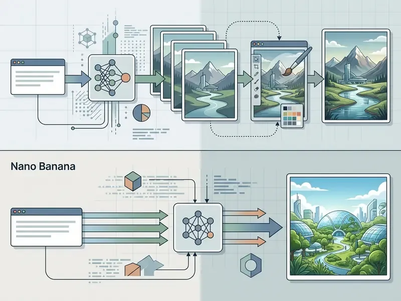 Diagram showing the step-by-step process of generating and editing images using AI tools